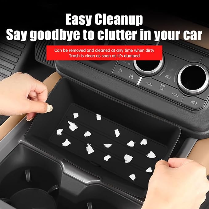 Center Console Storage Box for 2025-2026 Land Rover Defender 90 110 130 Center Storage Box Pad Interior Organizer Tray Storage Box Silicone Trim Tuning Supplies Accessories (ferrous)