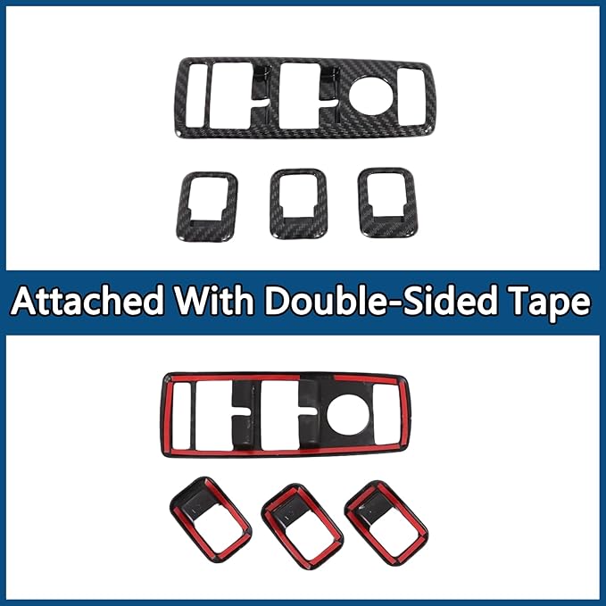 Car Interior Accessories Window Lift Switch Botton Panel Cover Decoration for Tesla Model X Model S 2014-2024 Protection Trim （Imitation Carbon Fiber Pattern）（Pack of 4）