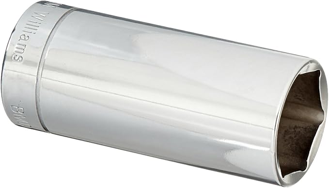 Williams JHWBMD-624 SUPERTORQUE 3/8-Inch Drive Deep Metric 6 Point Socket 24mm Size, High-Polished Chrome Finish, Designed for Maximum Engagement on 6-Point Fasteners