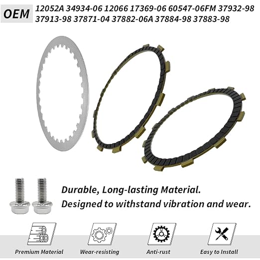 Clutch Diaphragm Spring & Primary Gasket Kit Compatible with Dyna Fat Boy Heritage Softail Softail OEM#60547-06FM 37913-98 37932-98 37871-04