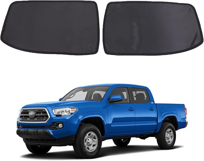 Rear Side Window Shades for Toyota Tacoma 2016-2022 Breathable Mesh Net Curtains Car Window Screen Cover UV Blocker Sun Protector Glare HeatShield Privacy Protector Window Sunshade for Camping