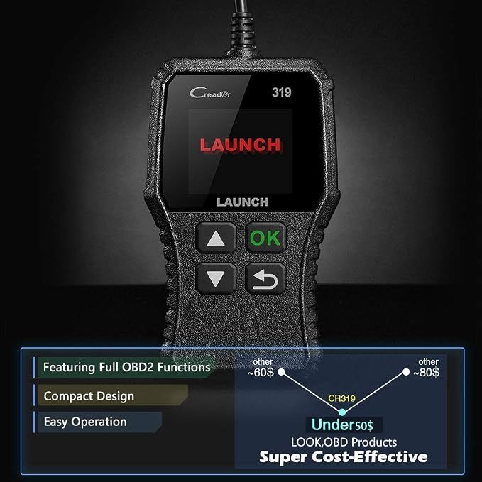 Launch OBD2 Scanner CR319 Check Engine Code Reader with Full OBD2 Functions