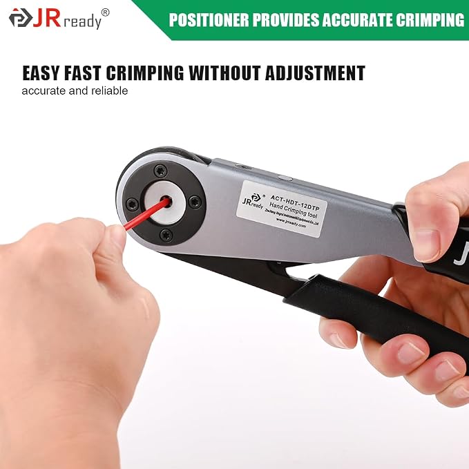 JRready P-12DTP Positioner for ACT-HDT Crimp Tool Crimp contacts suitable for #12 Deutsch DTP&Amphenol ATM Series Solid Contacts