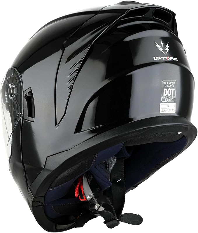 1Storm Motorcycle Street Bike Modular/Flip up Dual Visor Sun Shield Full Face Helmet HJK920