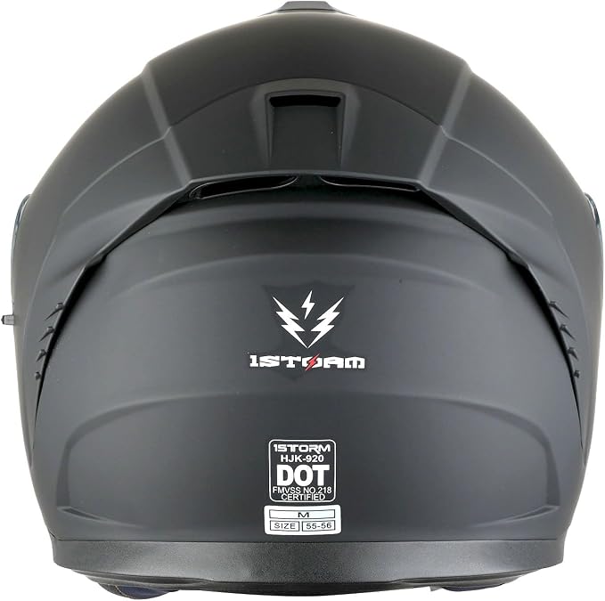 1Storm Motorcycle Street Bike Modular/Flip up Dual Visor Sun Shield Full Face Helmet HJK920