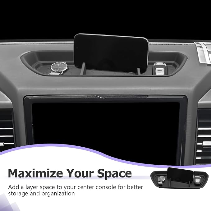 LUWU for 2024 Frontier Dashboard Storage Tray 2022 2023 2024 Frontier S/SV/Pro-X/Pro-4X/SL Behind Screen Organizer Center Console Display Box Dash Tray Frontier 2024(NOF for 2025 Model)