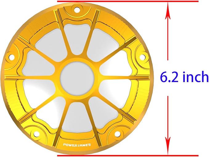 POWER JAMES Gold Visible Aluminum Primary Cover Clutch Derby Cover with Transparent PC Acrylic Fits for Harley Davidson 2018-2024 Softail Models