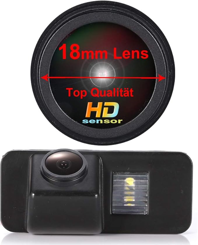 HD IP68 1280Pixels Auto Car 170° Wide Angle License Plate Light Rear View Reversing Backup Camera Parking Aids System Compatible with Ford Focus Mondeo MK4 CMax SMax Galaxy Fiesta MK6 Kuga EcoSport