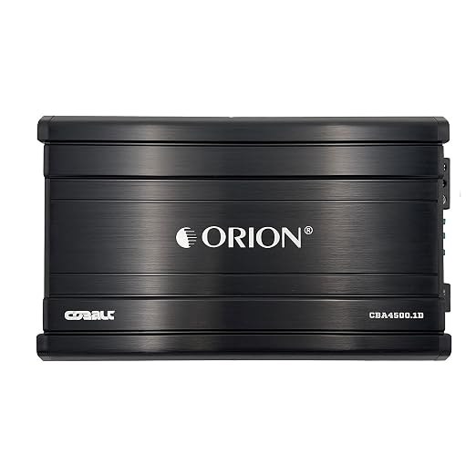 Orion Cobalt CBA4500.1D Monoblock 1-Channel Class D Amplifier for Car Subwoofer, 4500W Max, 1200W RMS, 1/2/4 Ohm Stable, Adjustable Low Pass with Bass Boost, MOSFET Power Supply, Bass Knob Included