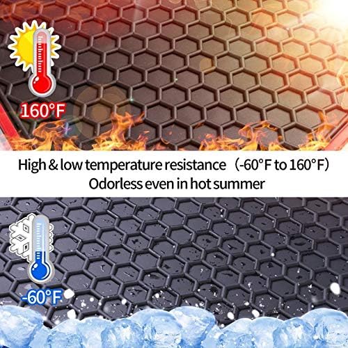 Car Floor Mats Custom Fit for Dodge Journey 2012 2013 2014 2015 2016 2017 2018 2019 2020 Odorless Washable Heavy Duty Rubber (All Weather) Floor Liners Front and Rear Row Set Christmas Red