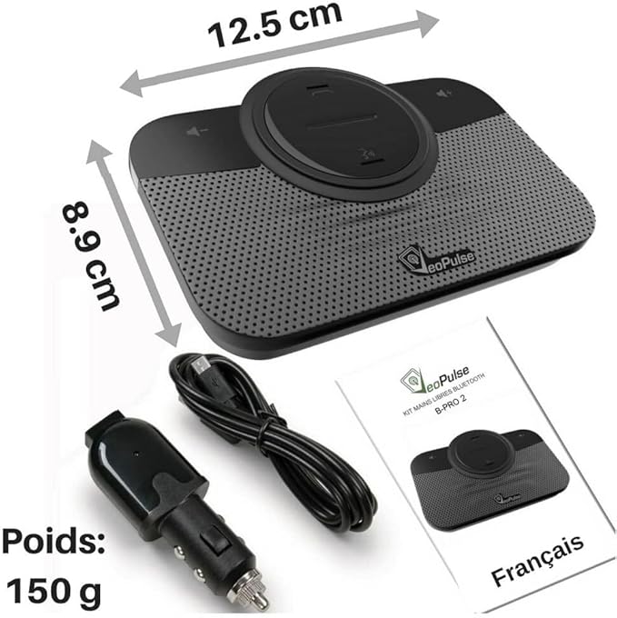 Car Speakerphone B-PRO 2B Hands-Free kit, 6W Hi-Fi Speakers, with Bluetooth Automatic multipoint Cellphone Connection