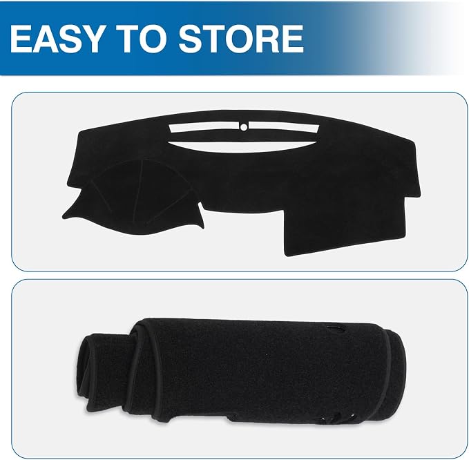 KUST Black Dash Cover Compatible with Toyota Camry 2007-2011 Polyester Dashboard Cover Non-Slip Dash Protector Interior Accessories for Camry Custom Fit Dash Mat No Glare