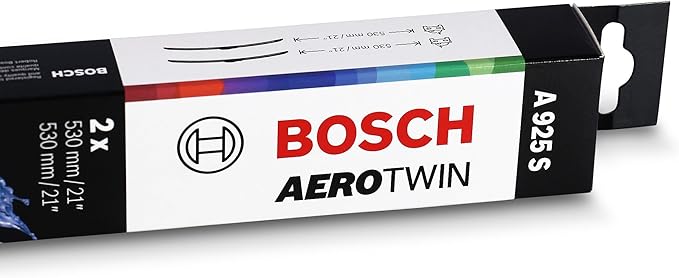 BOSCH A925S / 3397118925 AeroTwin OE Replacement Wiper Blades Driver & Passenger Side - Set of 2 (21" & 21") Side Lock 22mm