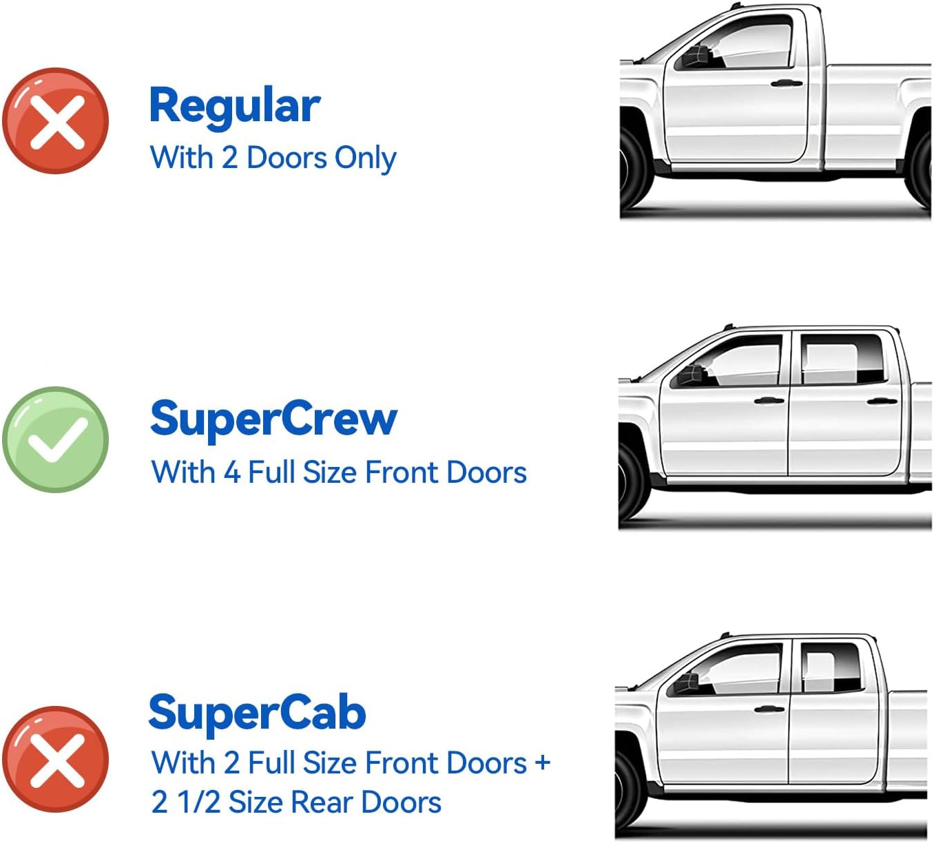 Window Visors Rain Guards for 2001 2002 2003 Ford F150 SuperCrew Cab, Out-Channel Window Vent Wind Deflectors Visors Shades for 2002 2003 Lincoln Blackwood