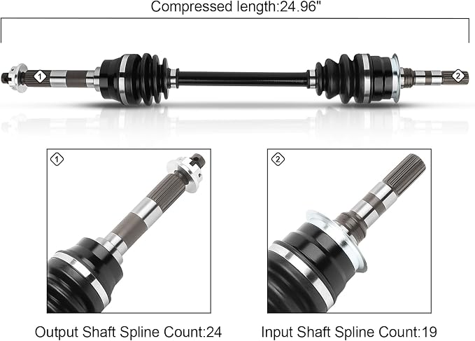 Front Left Right CV Axles set For 1998 1999 2000 2001 2002 For Kawasaki Mule 2510,2001-2008 For Kawasaki Mule 3010,2009-2019 For Kawasaki Mule 4010,2015 2016 2017 2018 For Kawasaki Mule 4010 Trans