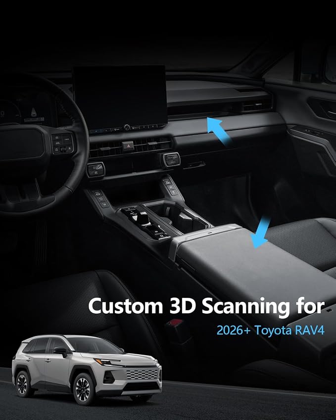SKTU (3PCS 2026 RAV4 Center Console Organizer for 2026+ Toyota RAV4 (LE/SE/XLE Premium/Woodland/XSE/Limited) Console Tray & Co-Pilot Console Tray & ABS Drawer Storage Box 2026 RAV4 Accessories