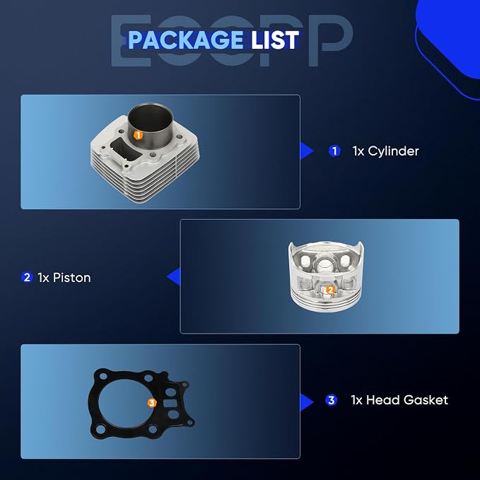 ECCPP New Cylinder Piston Ring Gasket for Honda for Rancher 350 for TRX350 for TRX350FE 4x4 2000 2001 2002 2003 2004 2005 2006 Cylinder Piston Gasket Top End Kit