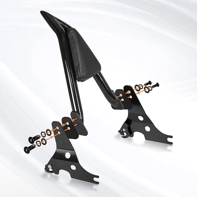 AUFER Motorcycle Detachable Rear Passenger Backrest Sissy bar With Rotary Docking Latches Clips Compatible With For 2004-2023 Sportster XL 883 Super Low Forty Eight Seventy Two Iron XL 1200