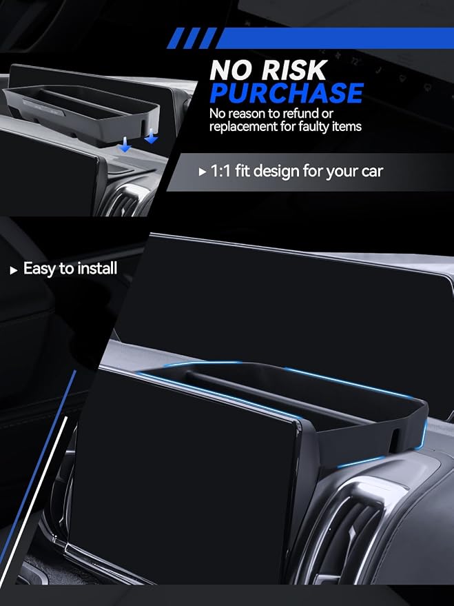 for Expedition Dashboard Console Organizer 2025-2026 Ford Expedition(Active/Platinum/Tremor/King Ranch) Accessories Behind Screen Organizer Storage Box Console Dash Tray