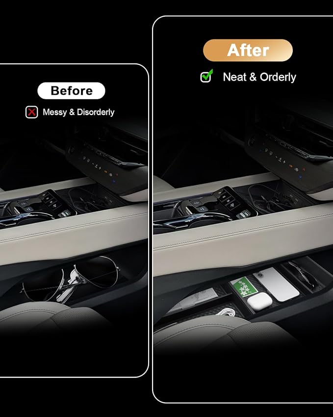 2026 Murano Center Console Organizer - For 2025-2026 Nissan Murano Lower Console Storage Tray - 2 Pcs Compatible with 2025 2026 Nissan Murano(SV/SL/Platinum) Accessories Lower Center Console ABS