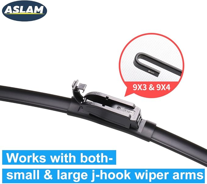 ASLAM Windshield Wipers All-Season Blade Type-M 26"+22",Multifunctional Adapters and Refills Replaceable,Double Service Life(set of 2)