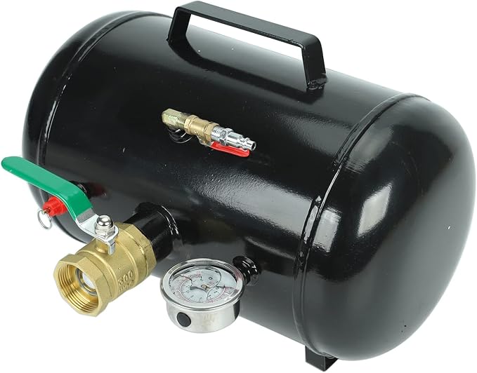 BLACKHORSE-RACING 5 Gallon Air Tire Bead Seater - 145PSI Blaster Tool Seating Inflator w/Gauge Car Truck ATV Tank Heavy Duty - Black