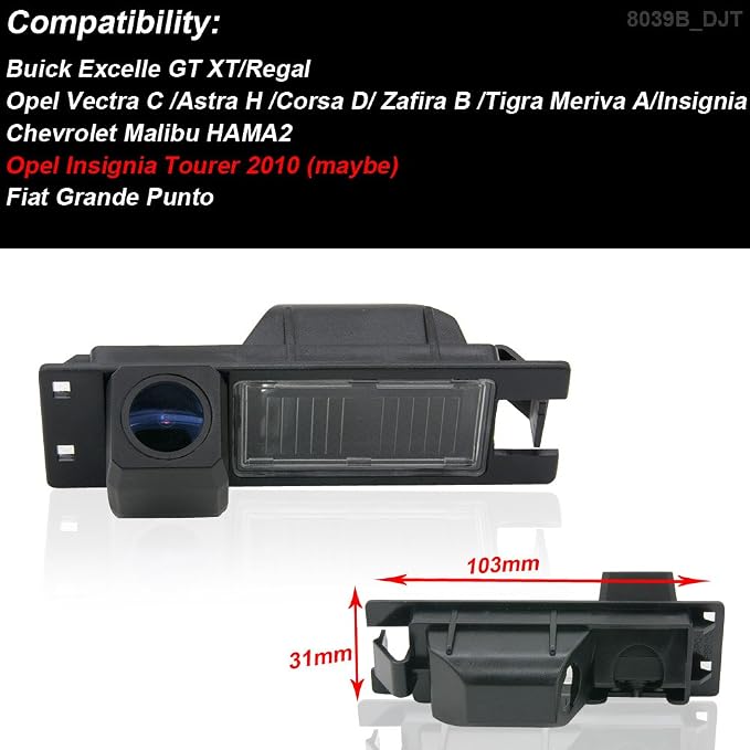 AHD IP68 1280Pixels 170° Rear View Reversing Camera Compatible with BMW E81 E87 F20 F21 /E63 E64/F12 F13/Z4 E85/E86/E89/Alfa Romeo/Fiat Croma/Grande Punto/Linea/Marea/Opel Astra/Corsa/Mini R55 R60 R61