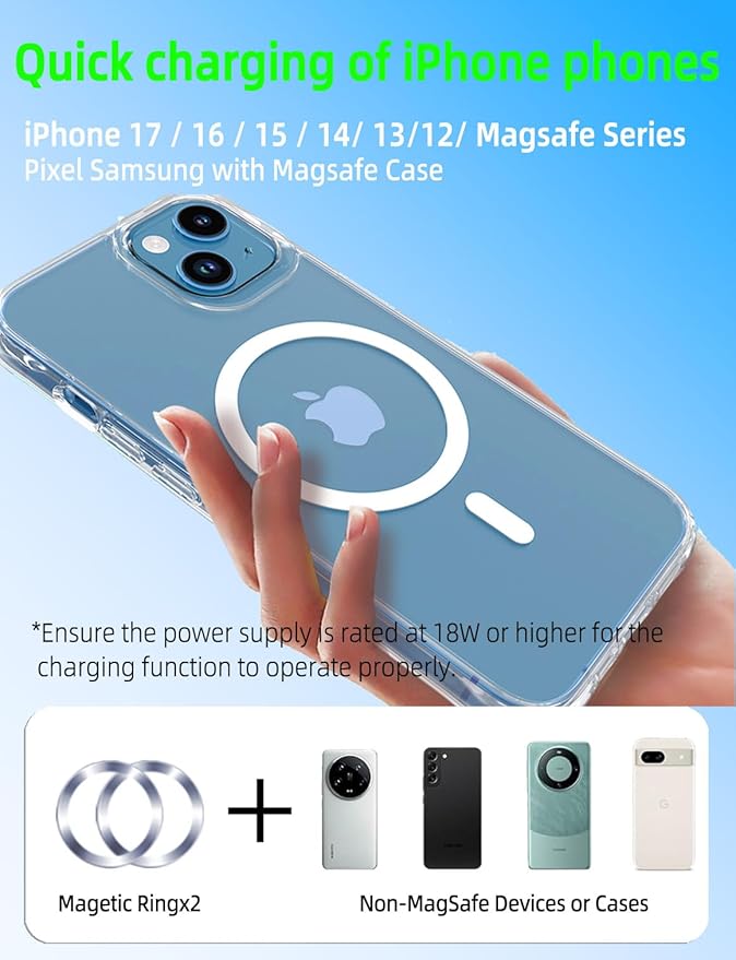 for MagSafe Car Charger, Phone Mount Holder for Truck,【11-inch Long arm】 15W Qi2 Magnetic Wireless Car Charging Windshield Dashboard, Truck Accessories, for iPhone 17 16 15 14 13 12 Series