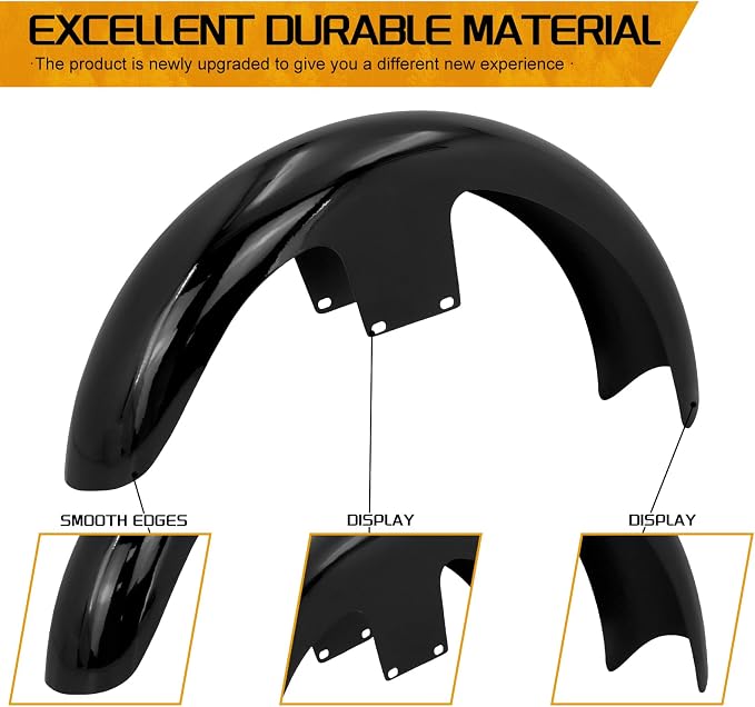 Front Fender 19'' 21'' 23'' Wheel Wrap Fit For Harley Touring Street Glide Road King Electra Glide Baggers (120/R21 Gloss Black)