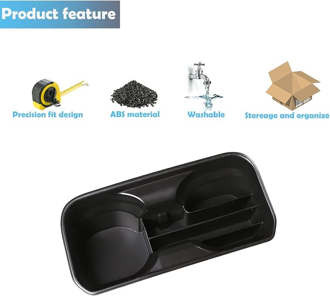 CHEAYAR Cup Holder Inserts,for Toyota Tacoma 2016-2020,Car,Shifter Storage Box Interior Accessories 1 pcs，Storage Travel Documen - with Multi-Pocket