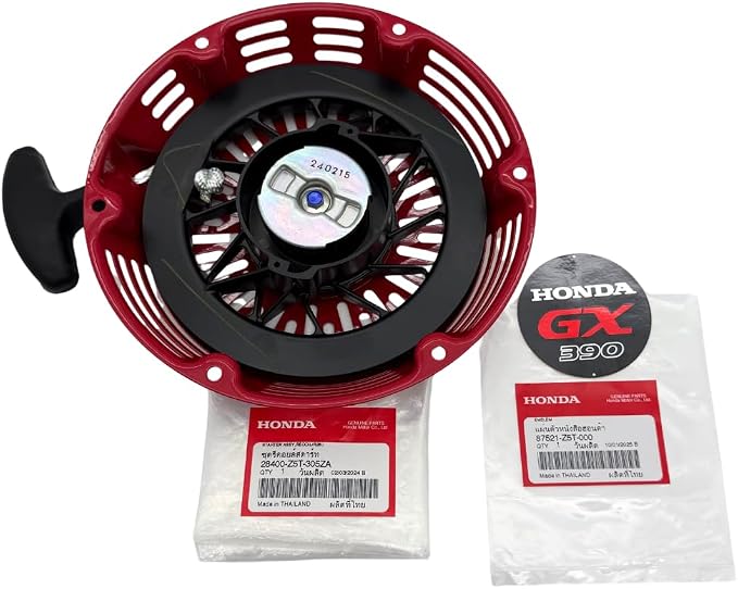 KINDZA Genuine Recoil Starter Assy 28400-Z5T-305ZA with Genuine Emblem 87521-Z5T-000 for Honda GX390 GX360 GX340 Engines