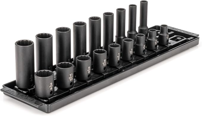 TEKTON 3/8 Inch Drive Impact Socket Set, 18-Piece | SID91212
