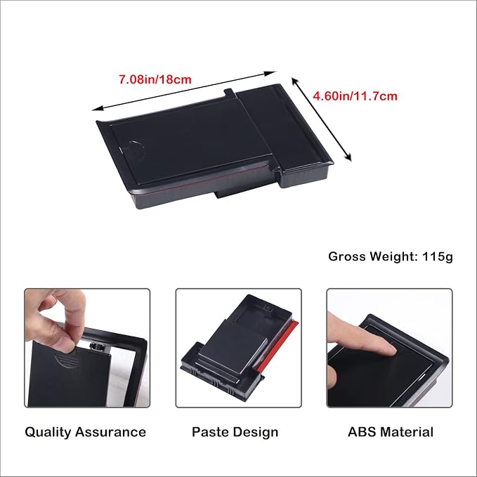 Car Armrest Hidden Storage Box Compatible with Hummer H3 2005-2009 Center Console Handrail Privacy Storage Box Organizer Tray Armrest Storage Box Container Insert Pallet Manager Interior Accessories