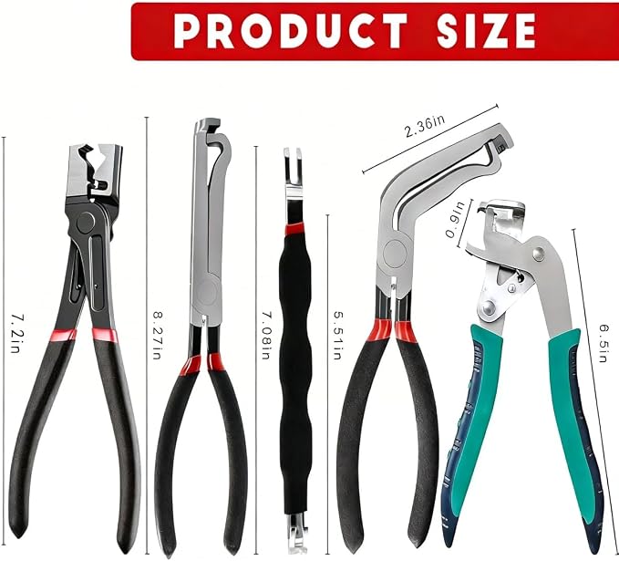 5Pcs Electrical Disconnect Pliers for Cars,Safety Wire Plier,ElectricalPlug DisconnectPliers,Automotive Tools Electrical ConnectorPliers,Car Clip Pliers/Disassembly Tools