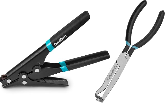 DURATECH 8-inch Zip Tie Tool, Ergonomic Cable Tie Gun for Fastening and Cutting Plastic or Nylon and 8-inch Electrical Disconnect Pliers