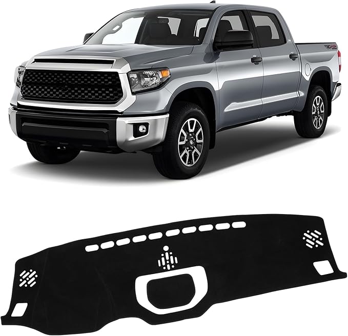 KUST Black Dash Cover for 2014-2021 Toyota Tundra Truck Non-Slip Dashboard Cover Polyester Interior for Tundra Accessories Custom Fit Dash Mat No Glare