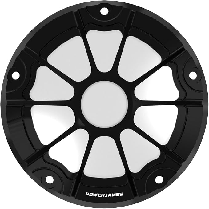 POWER JAMES Black Aluminum Visible Primary Cover Clutch Derby Cover with PC Acrylic Transparent Glass Fits for Harley Davidson 2019-24 Softail Street Bob Low Rider ST Fat Boy Bob Models (Fully Black)