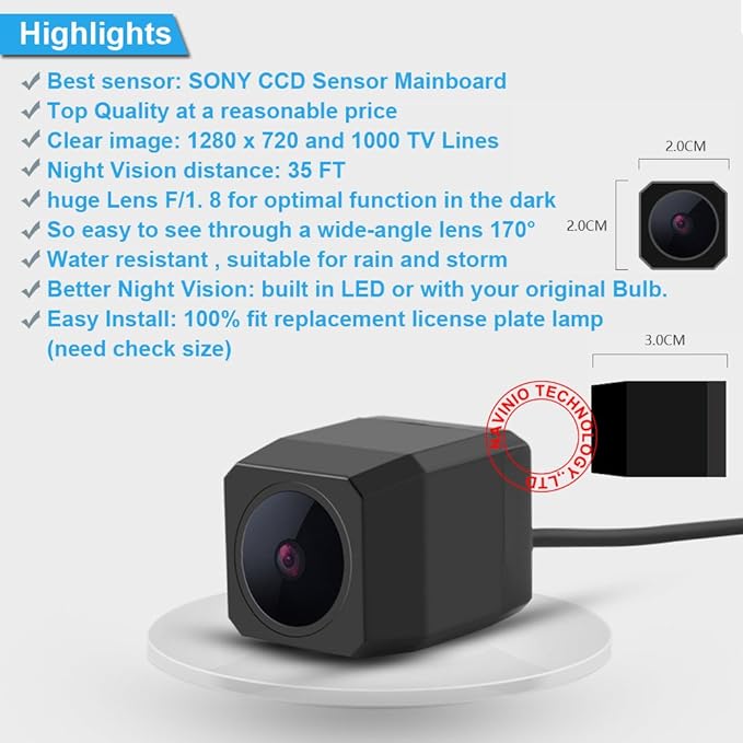 Super Pro Waterproof Car Rear View Backup License Plate Light Camera Night Vision for BMW E53 X5 E46 318 3er 316i E46 310 330 2005Bj/X1 E84 F48/X3 F25/X4 F26/X5 E70 E70N F85 F15/X6 E71 E72 F16 F86
