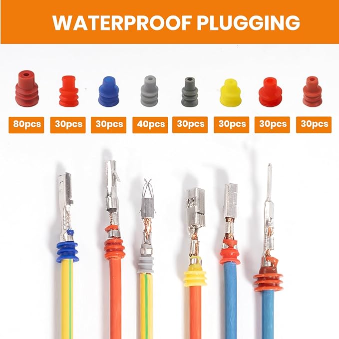 26 Types Automotive Wire Pin Connectors Kit, 1/1.5/1.8/2.2/2.3/2.8/3.5mm Non Insulated Terminal Pin Kit, Wiring Connectors Kit With Crimping Tool and Removal Tool
