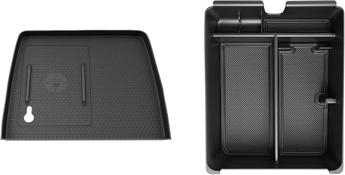 SKTU 2-Pack for 2026 Honda Passport Center Console Organizer 2026+ Passport Console Tray & Wireless Charging Mat Honda Passport 2026 Accessories Rubber Console Non-Slip Pad