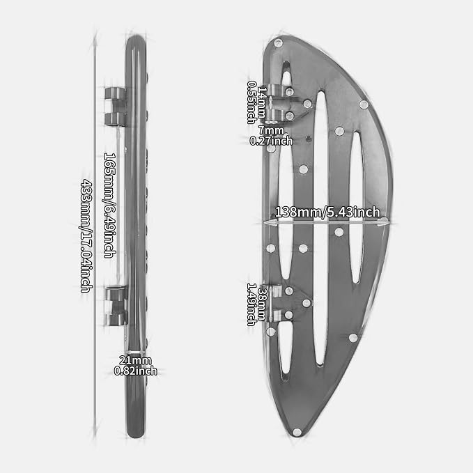 Front Driver Floorboard CNC Foot Pegs Rider Footboards Pedal Fit For Harley Touring Road King Road Glide Electra Glide Street Glide 1986-2025 Softail FL 1986-2017 (Black)