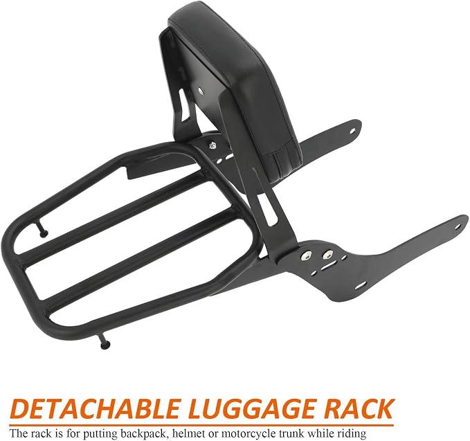 Passenger Sissy Bar with Luggage Rack Backrest Fit for Honda Rebel 1100 CMX1100 2021 2022 2023, Black