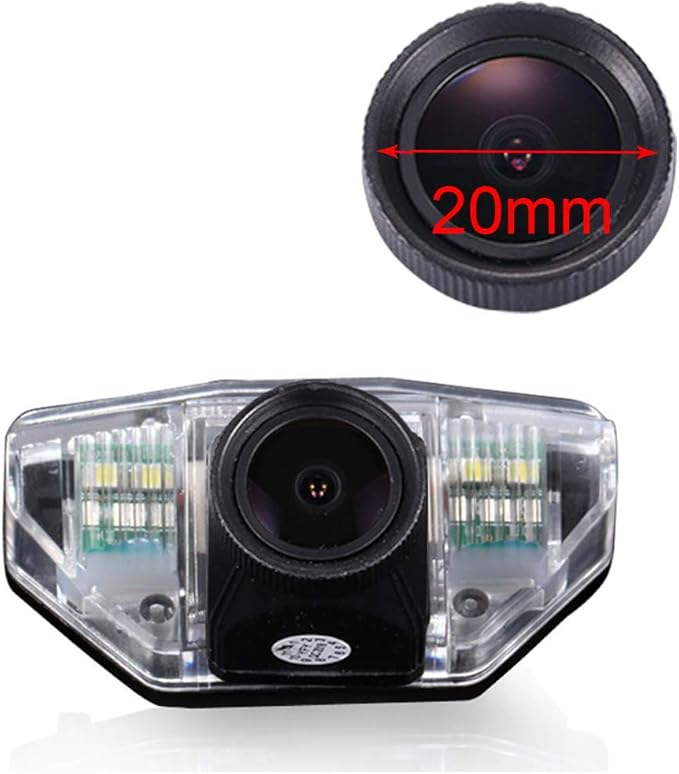 HD 20MM IP68 1280Pixels Auto Vehicle Car Van 170° Wide Angle License Plate Light Rear View Reversing Backup Camera Parking Aids System Compatible with Honda Fit Se dan/CRV/Odyssey/Crosstour