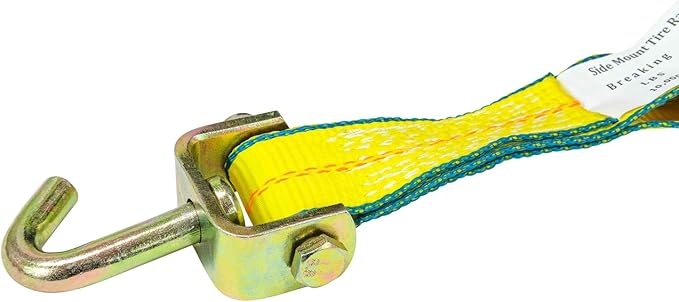 Mytee Products (4 Pack) 2" x10' Lasso Ratchet Strap with J Finger Hook Wheel Net Auto Tow Towing Car Hauler Tie Down