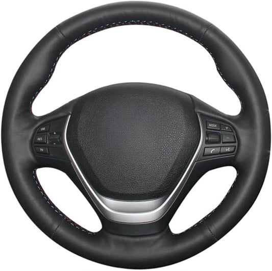 MEWANT Hand Stitched Genuine Leather Steering Wheel Wrap for BMW 2Series F22 F23 F30 F34 F32 F33 F36 DIY Steering Cover
