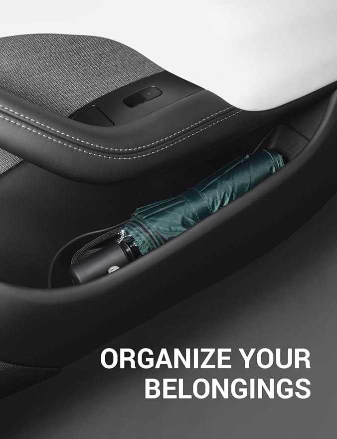 BASENOR 2021-2026 Tesla Model S Door Side Storage Box, Door Organizer Tray (Proprietary Design) Front Rear Slot Pockets, Protector Liner for Model S/S Plaid Accessories Set of 4