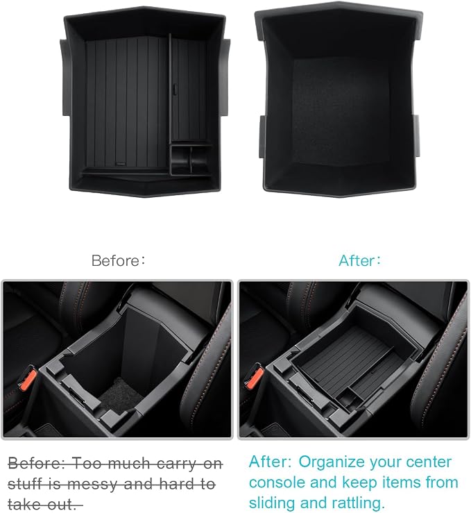 CDEFG for 2025 Subaru Forester Center Console Organizer, 2025 Subaru Forester Touring Limited Sport Premium Accessories Middle Console Armrest Storage Box (NOT FOR 2025 Wilderness)