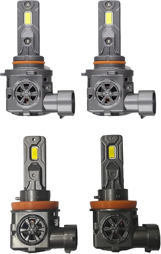 Termitor Latest H11/H8/H9 & 9005/HB3 Bulbs Combo, 110,000LM Brightness, 1:1 Mini Size 6500K Cool White IP68 Waterproof Automotive Replacement Combo 9005 H11 Fog Lights, Quick Installation, Pack of 4