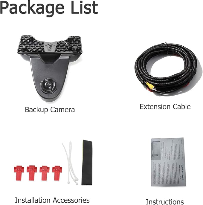 EWAY Backup Camera for 2014-2018 Mercedes Benz Sprinter Vans 2500/3500, High Roof Mount Rear View Camera w/Factory Look Housing, Optional Guideline, 150° View Angle - RCA Plug for Aftermarket Monitor