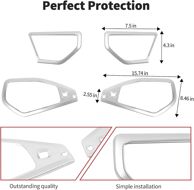 JWWY for Jeep JL Speaker Audio Trim Top & A Pillar Cover Trim for 2024 Jeep Wrangler JL JLU & Gladiator JT Accessories ABS 4PCS Silver